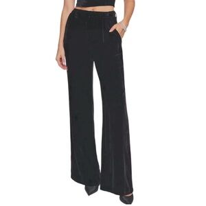 NWT Reformation Wes Black Velvet Wide Leg Pant - Sz 10